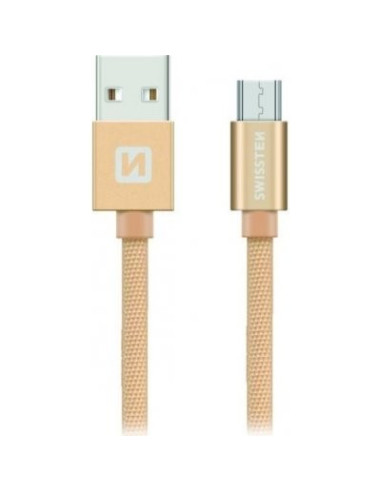 2,00 mt USB-microUSB DATA CABLE Tessuto Gold 3A