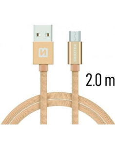2,00 mt USB-microUSB DATA CABLE Tessuto Gold 3A 2