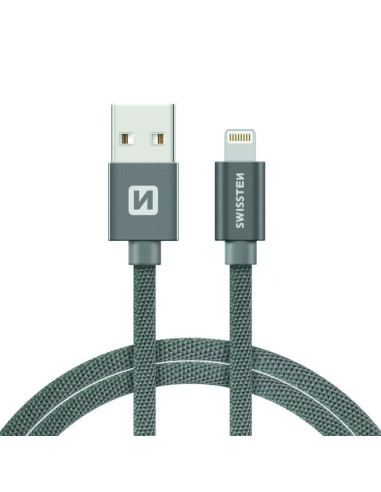 1,20 mt Lightning DATA CABLE Tessuto Grey 3A Fast Charge