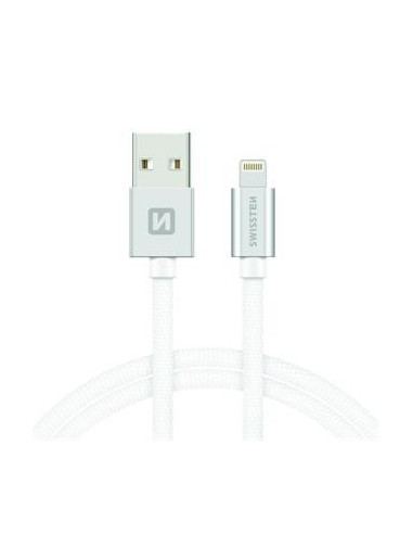 1,20 mt Lightning DATA CABLE Tessuto Bianco 3A Fast Charge