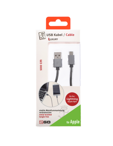 1,00 mt Cavo USB/Lightning Luxury metallo intrecciato Apple