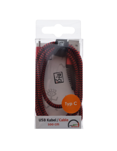 1,00 mt Cavo USB A/Type-C tessuto Rosso 2