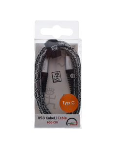1,00 mt Cavo USB A/Type-C tessuto Bianco 2