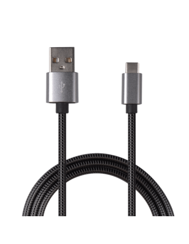 1,00 mt Cavo USB A/Type-C Luxury Metallo Intrecciato