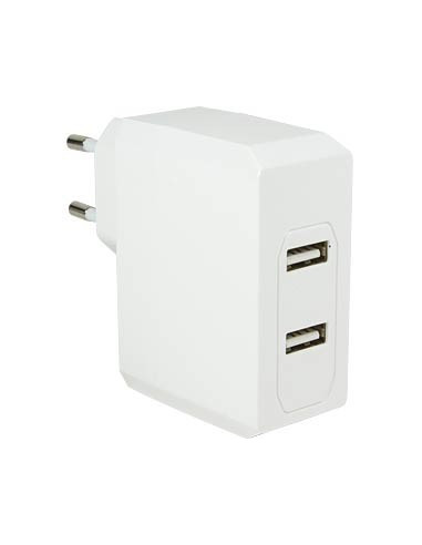 17W 3,4A 5V 2x USB, Bianco Smartphone e Tablet