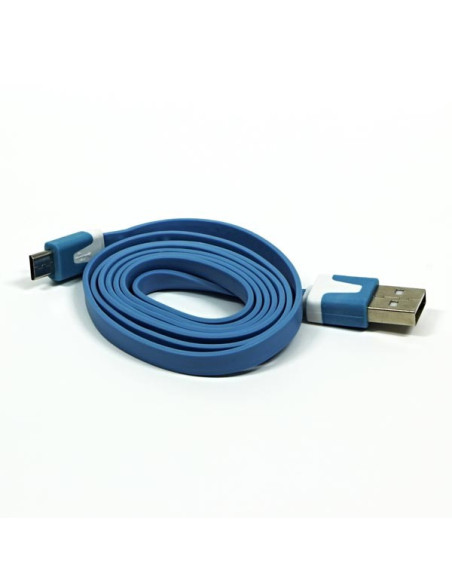 1,00 mt USB cable (2.0), USB A M- USB micro M, slim, blue